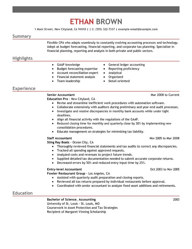 Accountant Resume Examples {Created by Pros}  MyPerfectResume