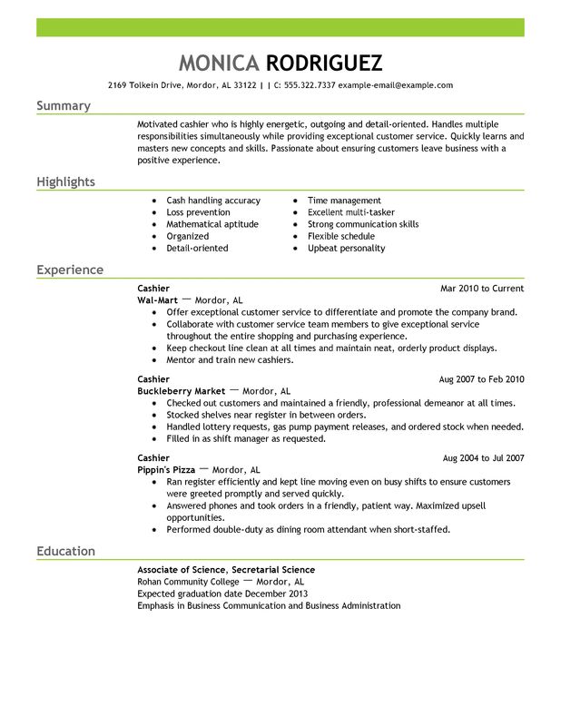 professional cashier templates to showcase your talent myperfectresume cashiers skills