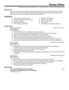 impactful professional personal care amp services resume resume for hairstylist