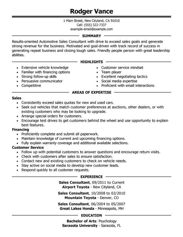 Resume Auto Parts Salesman - Advance Auto Parts - Parts Counter Sales