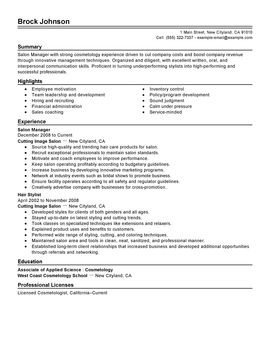 salon manager cv magdalene project org salon manager cv