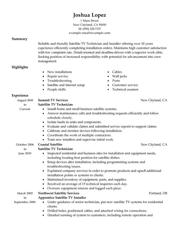 customer service technical resume