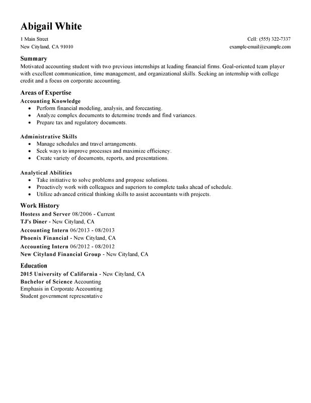 Training Internship College Credits Resume Examples 