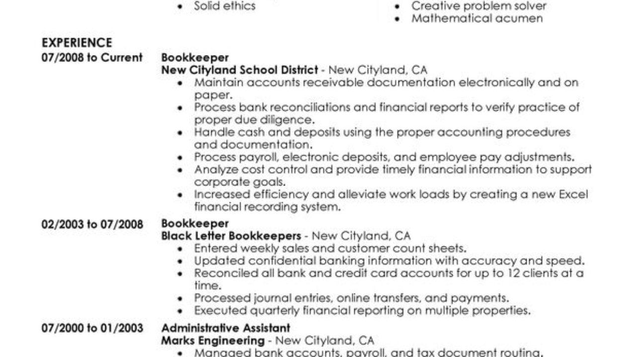 unforgettable bookkeeper resume examples to stand out resume bookkeeper