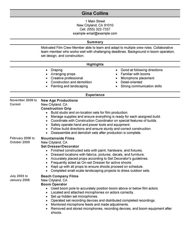 Film Crew Organizational Chart