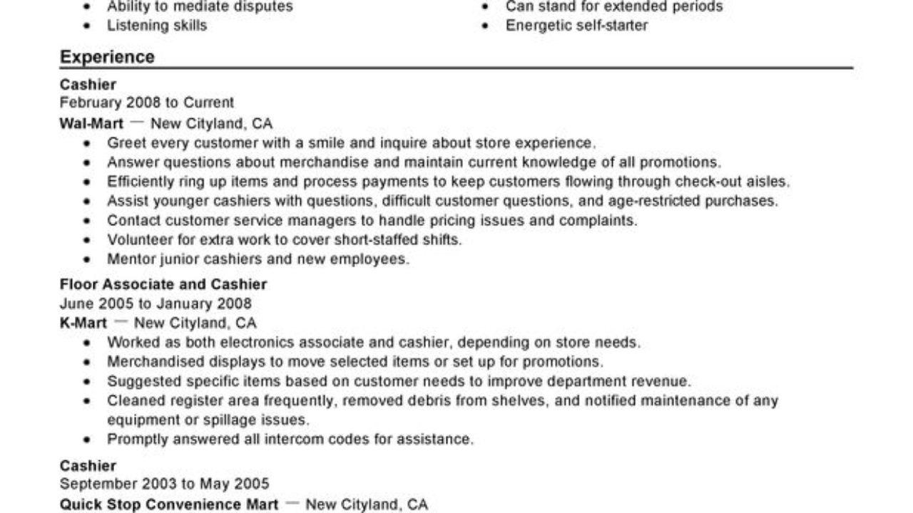 unforgettable part time cashiers resume examples to stand cashier job skills list