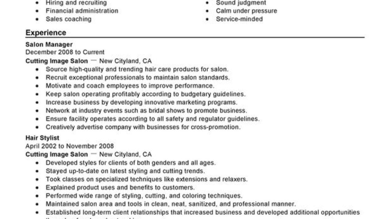 unforgettable salon manager resume examples to stand out salon manager cv
