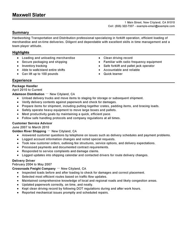 Impactful Professional Transportation Resume Resume Examples Resources Myperfectresume