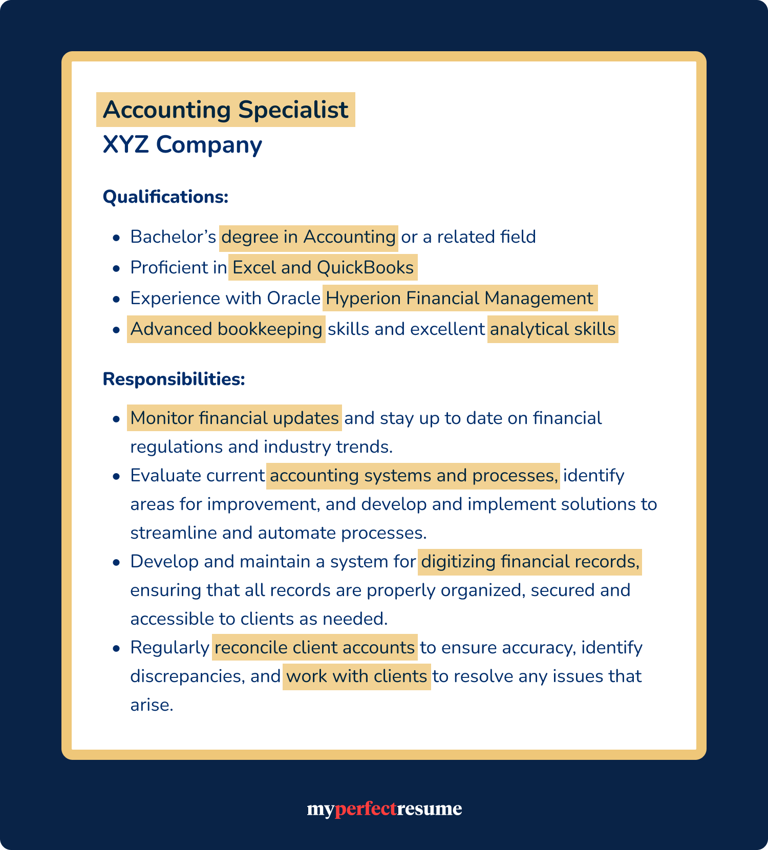 Sample Job Description Infographic