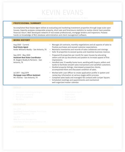 Resume Sections