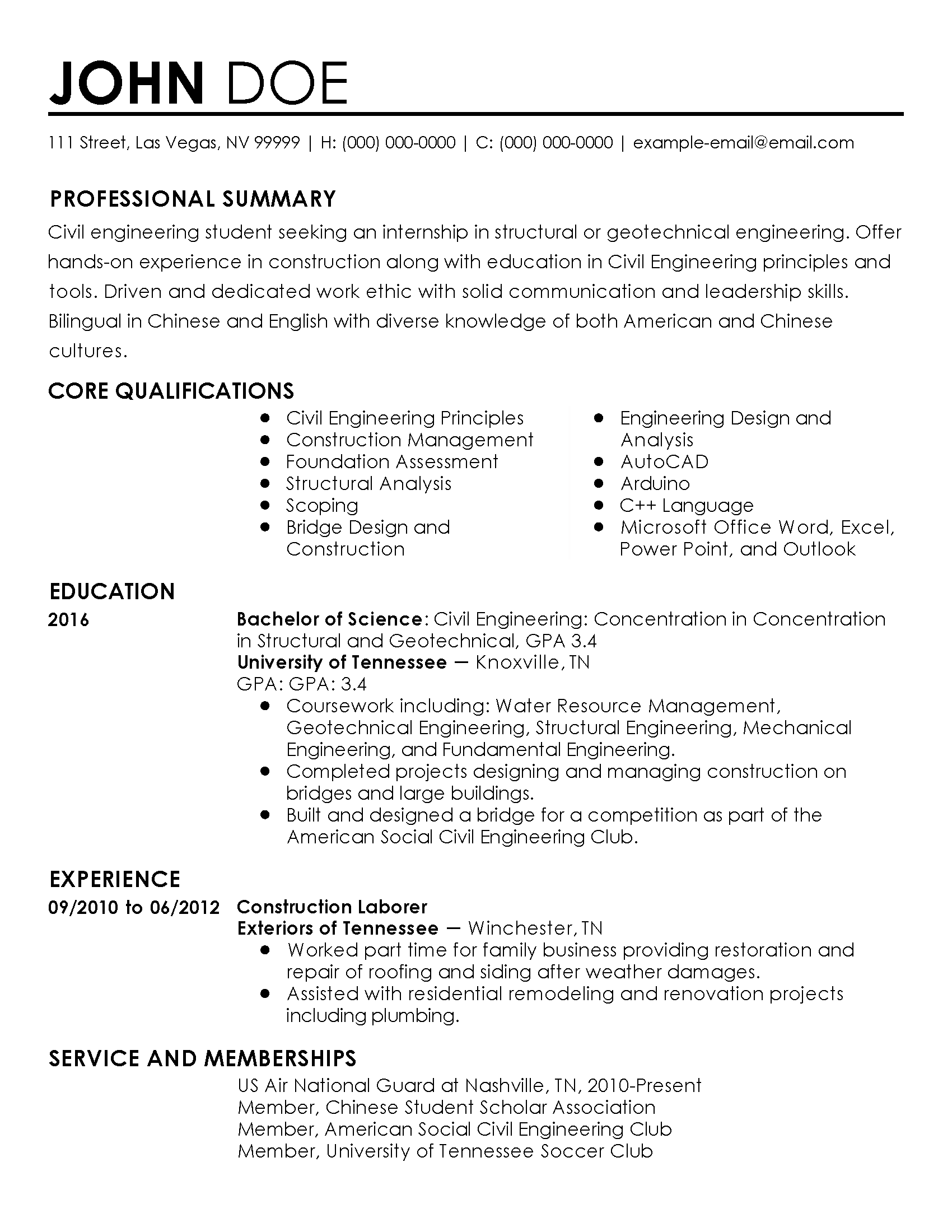 Resume For Internships Template from www.myperfectresume.com