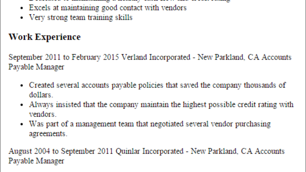 1 accounts payable manager resume templates try them now accounts payable manager resume samples