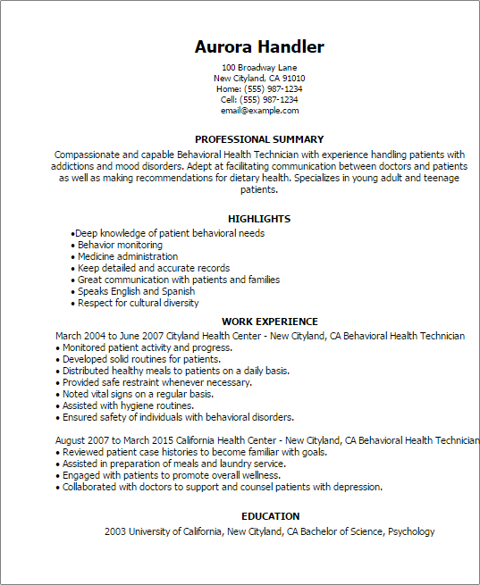 Behavioral Health Technician