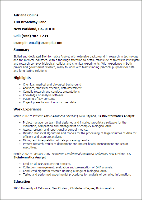 Professional Bioinformatics Analyst Templates To Showcase Professional Bioinformatics Analyst Templates To Showcase