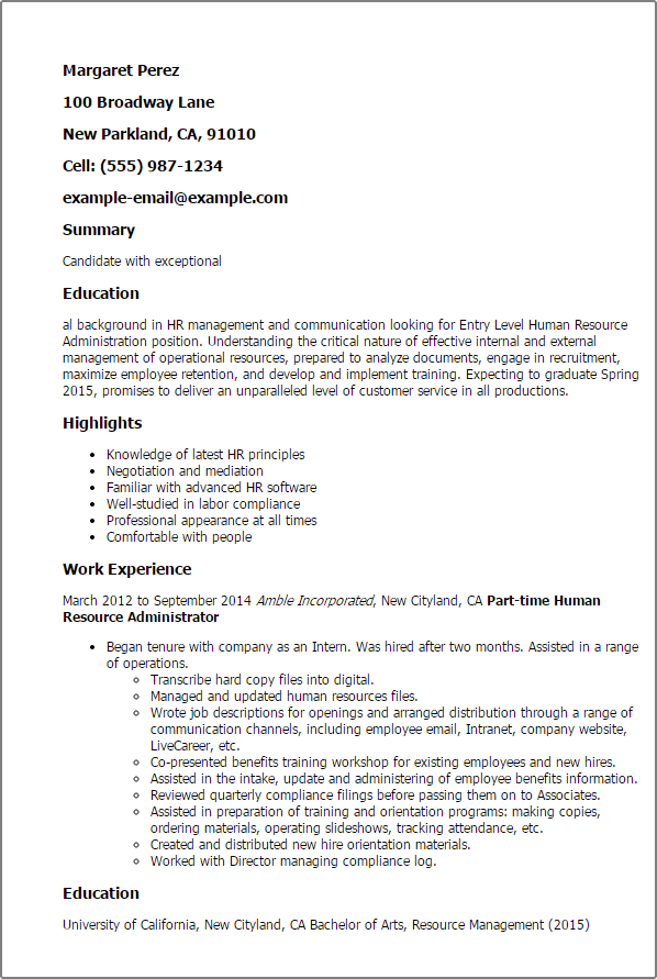 Cv For Hrm / Human Resources Officer Consultant Resume Sample Kickresume