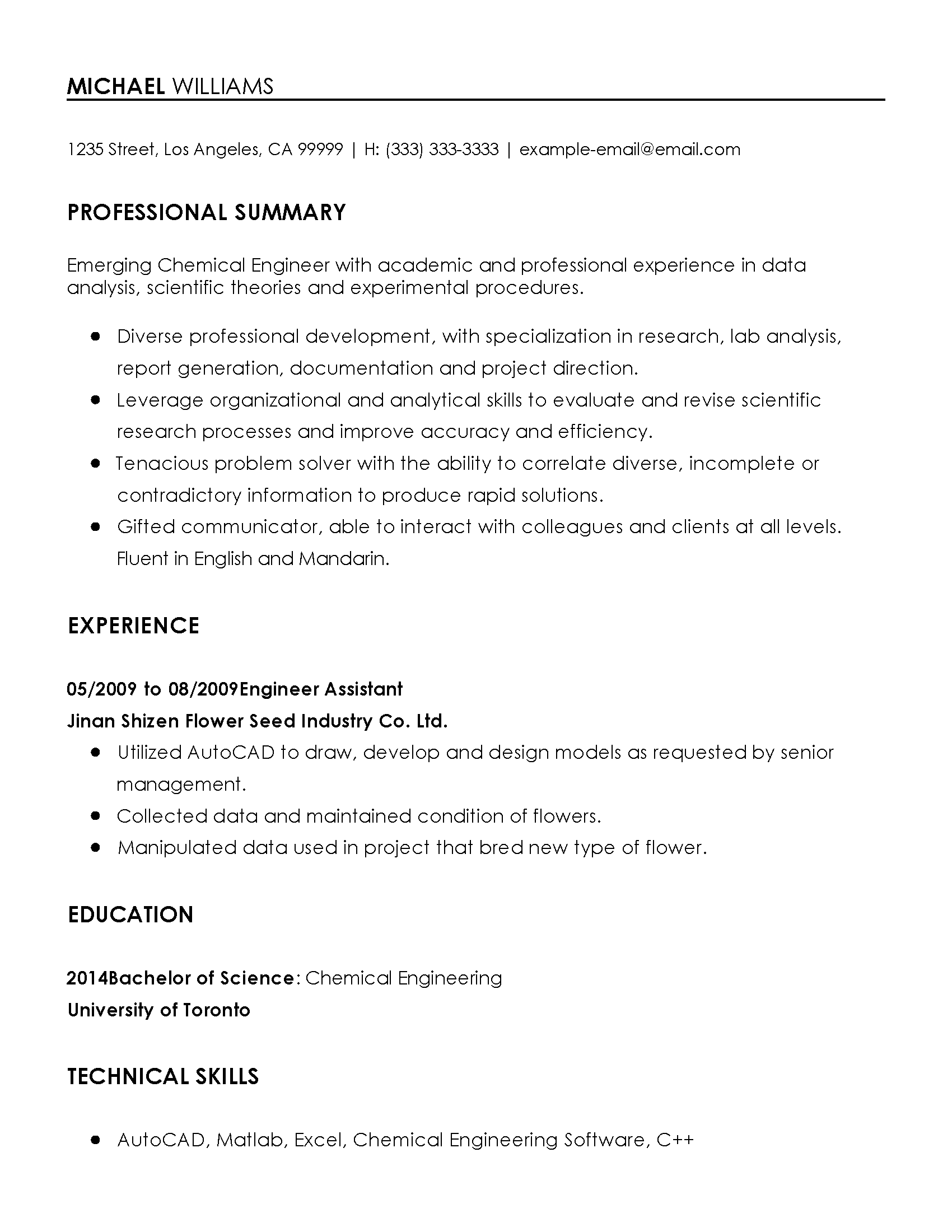 docsis engineer resume