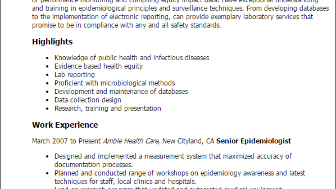 epidemiologist resume template best design tips epidemiologist resume