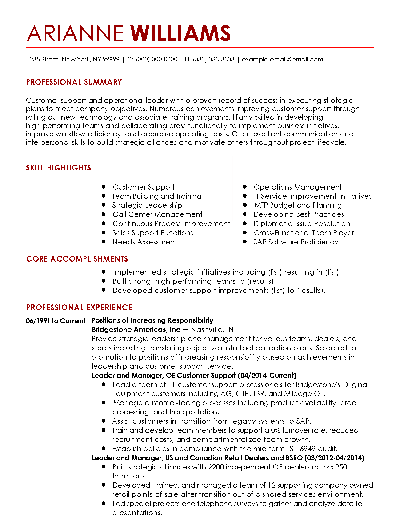 Customer Success Manager Resume Example  MyPerfectResume