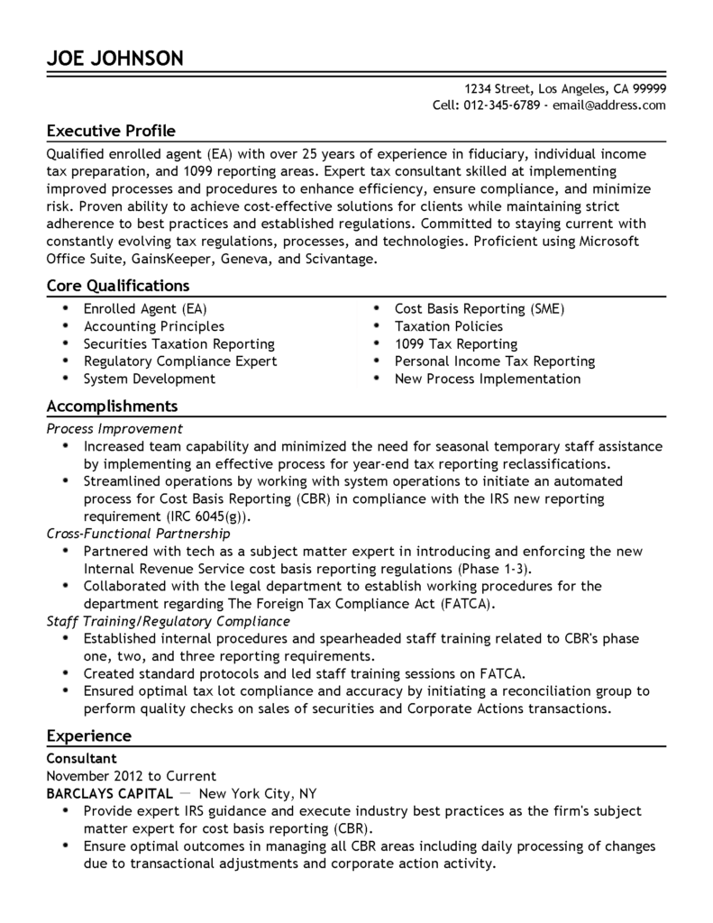 Professional Enrolled Agent Templates To Showcase Your