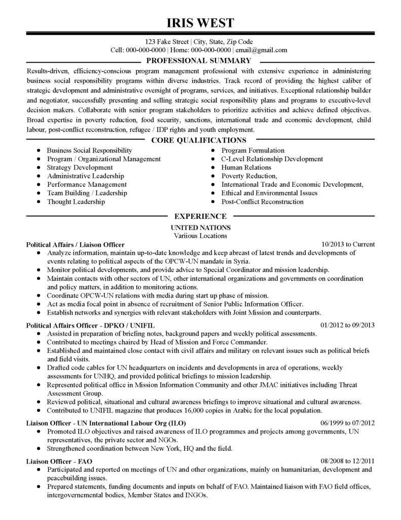 Professional Political Affairs Liaison Officer Templates ...