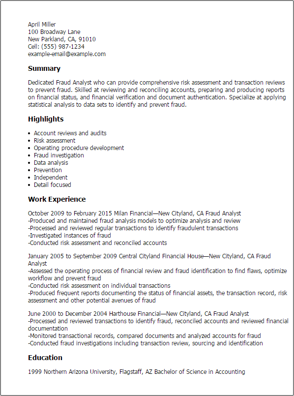 Fraud Analyst
