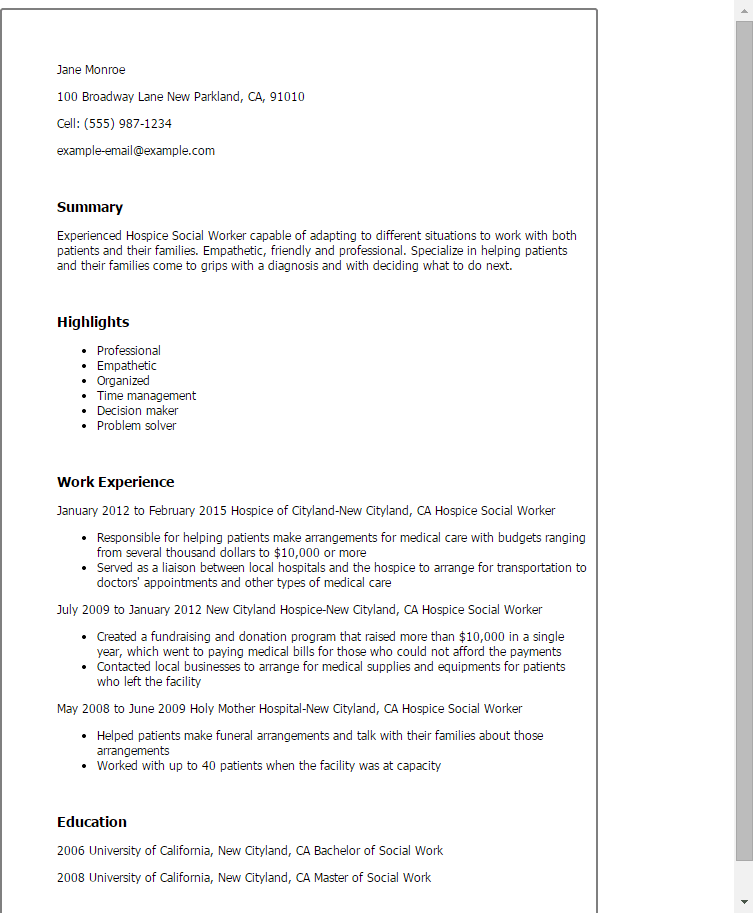 Cover Letter For Social Work from www.myperfectresume.com