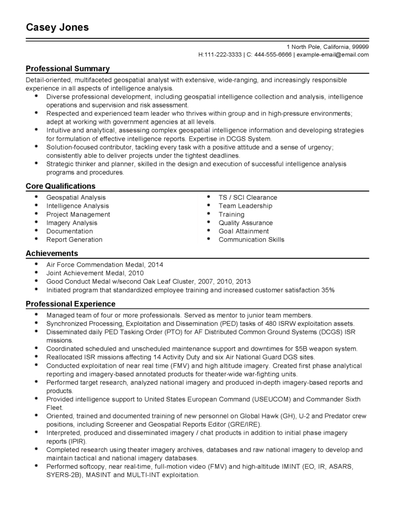 professional geospatial analyst templates to showcase your talent