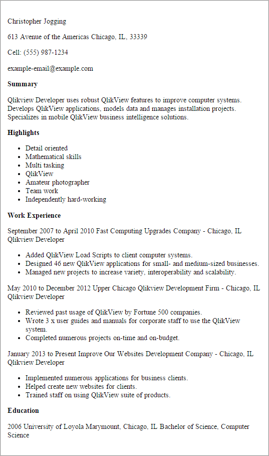 Professional Qlikview Developer Templates To Showcase Your