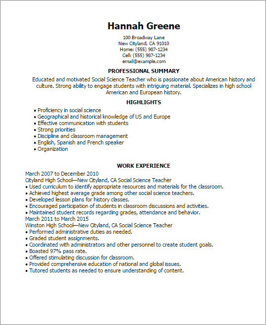 professional qualities of a social science teacher