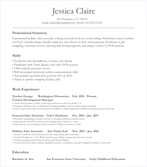 resume formats for seasonal work my perfect resume temp jobs on resumes
