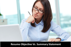 Woman thinking about resume objective vs summary statement