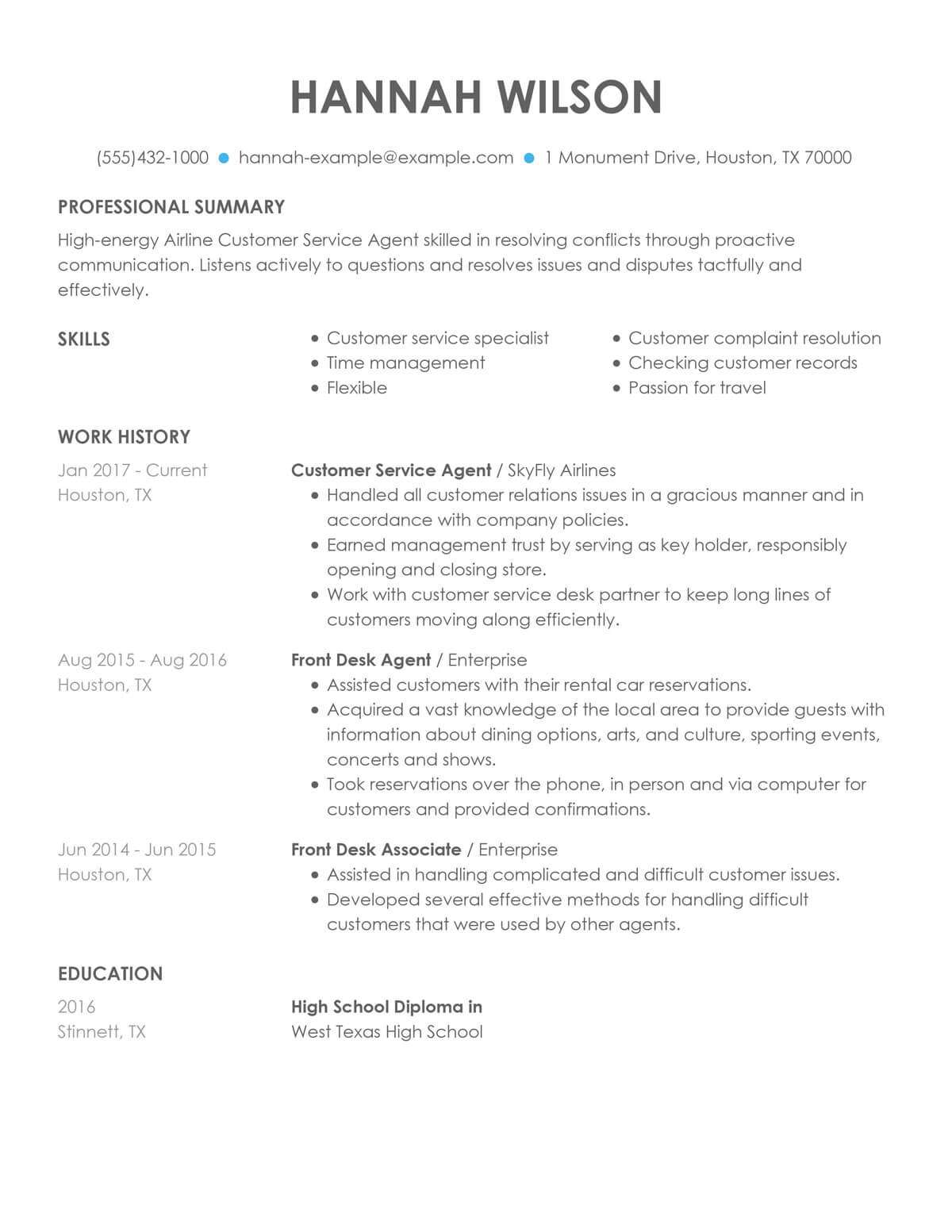 objective of customer service representative resume