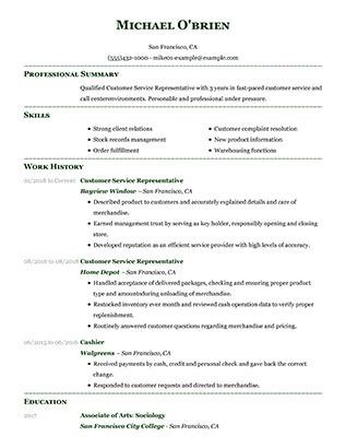 customer service representative skills resume