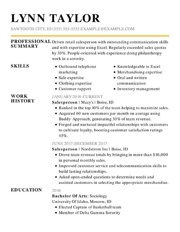 best functional resume format