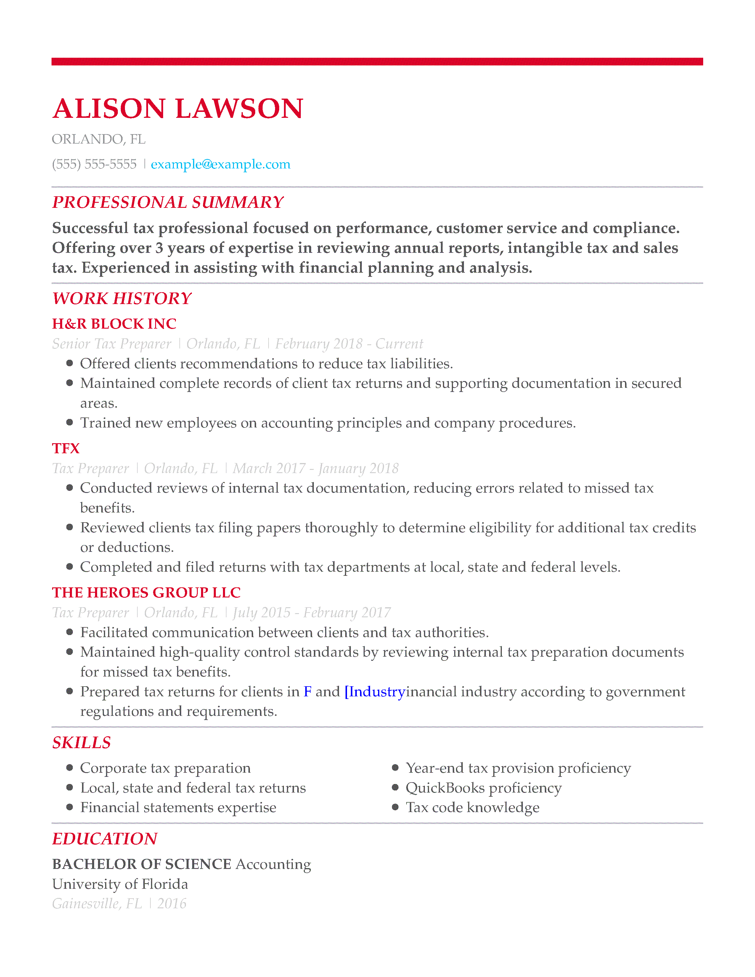 Use Our Accounting Resume Examples To Jumpstart Yours