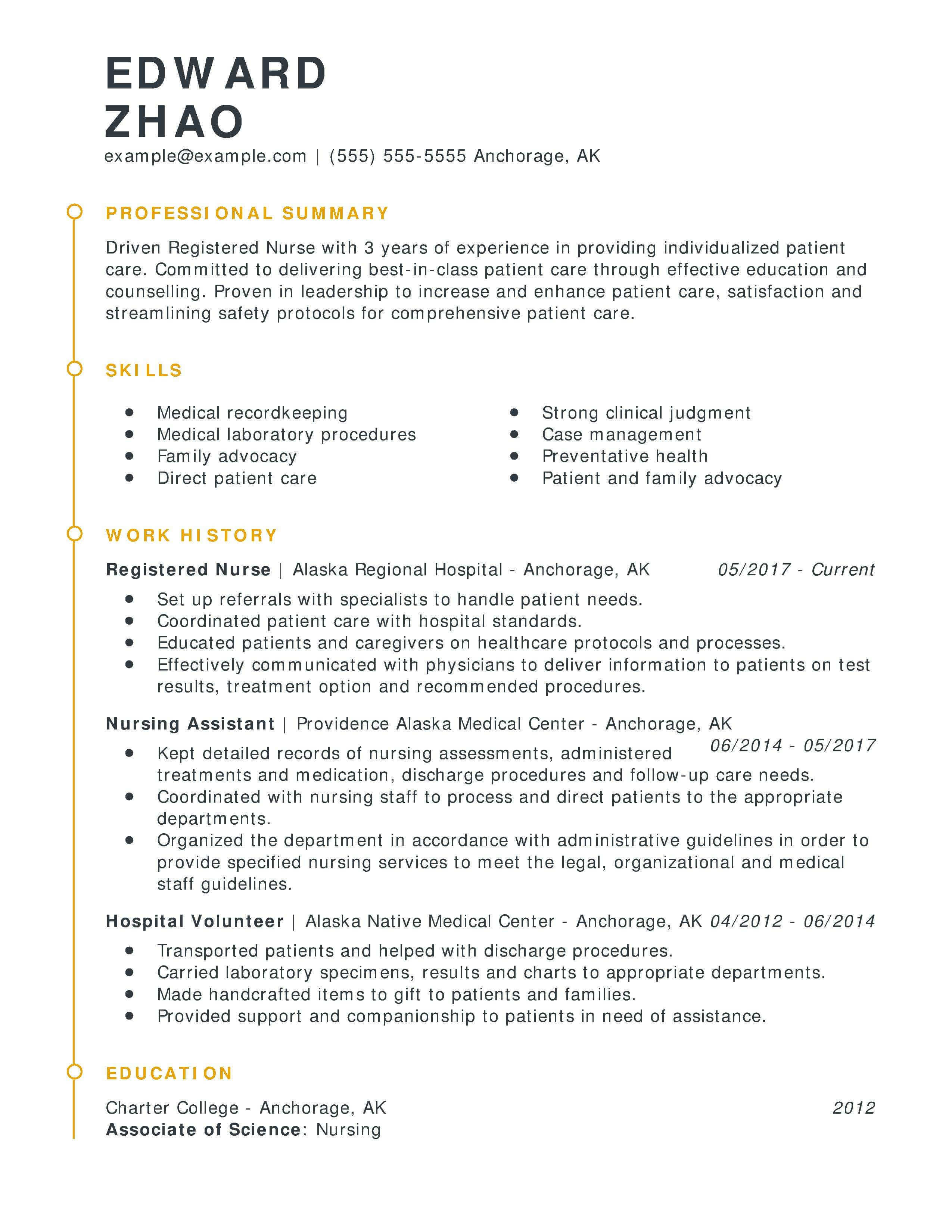 summary for resume nurse