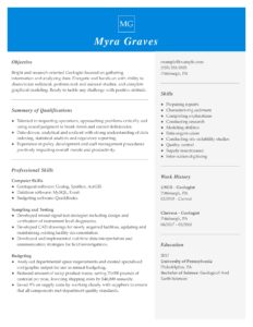 Functional Geologist Resume