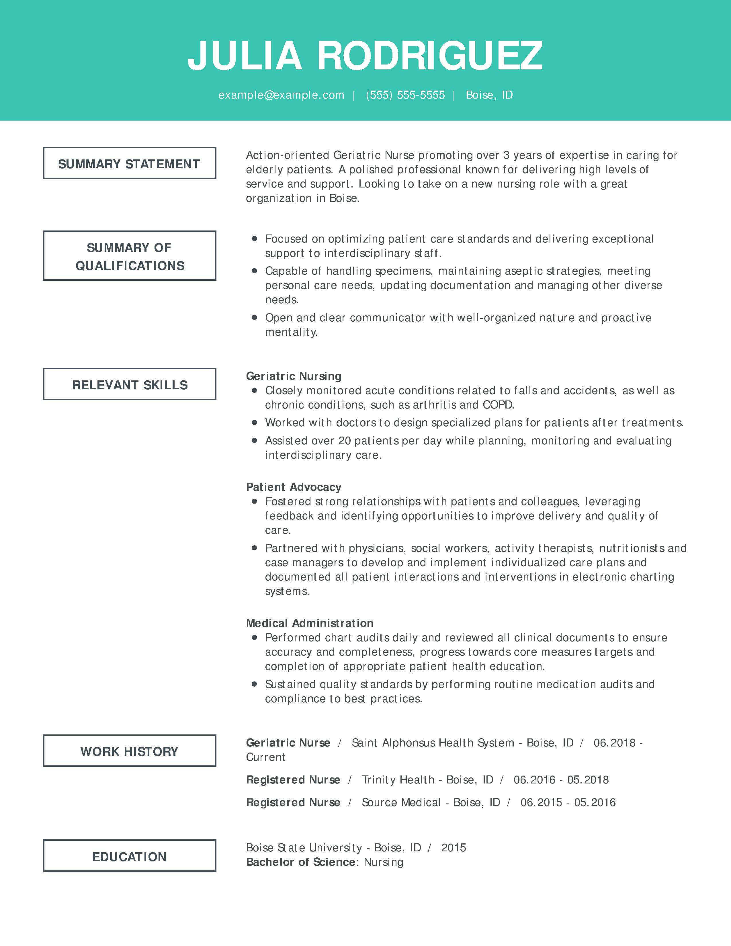 sample resume for operation theatre nurse