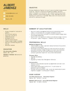 Functional Mechanical Engineer Resume