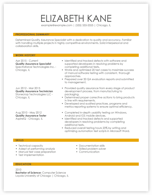 Chronological Resume Format Writing Tips Myperfectresume