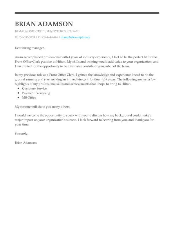 Free Professional Cover Letter Templates