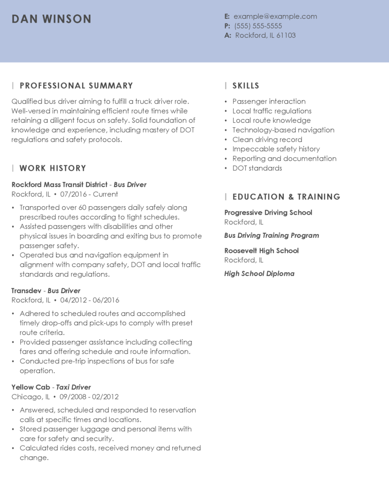 Personal statement example for bus driver image