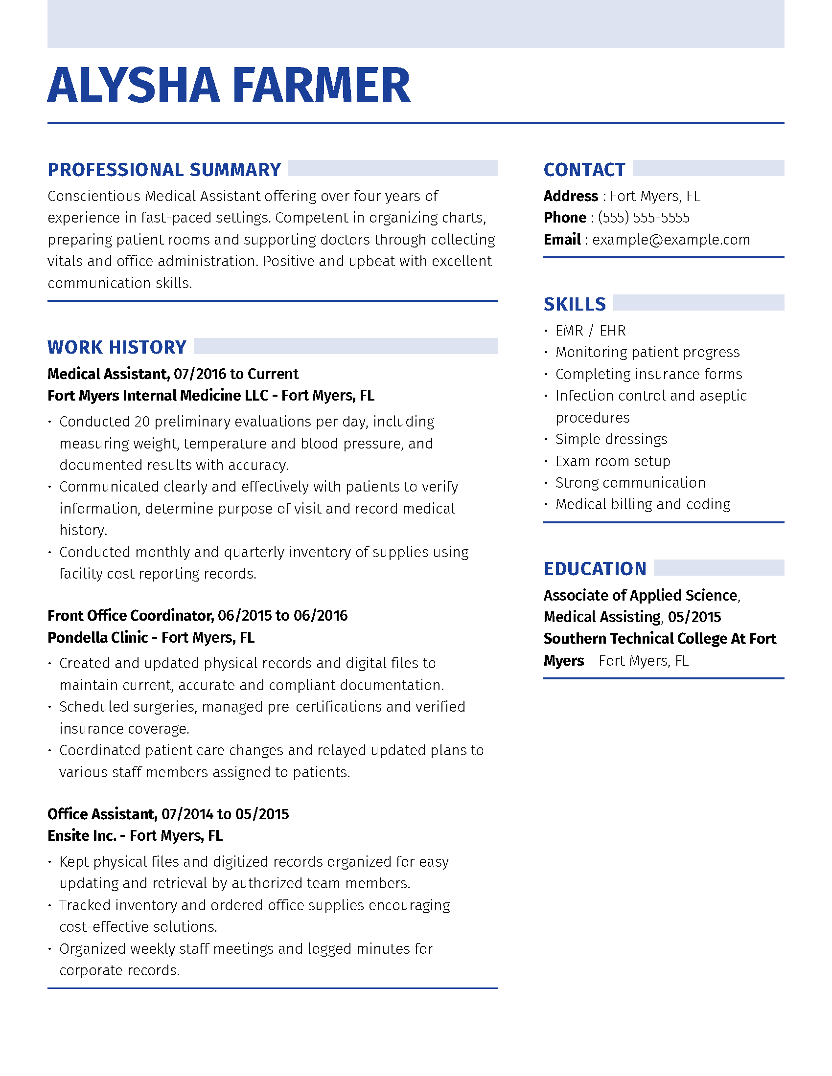 certified medical assistant skills for resume