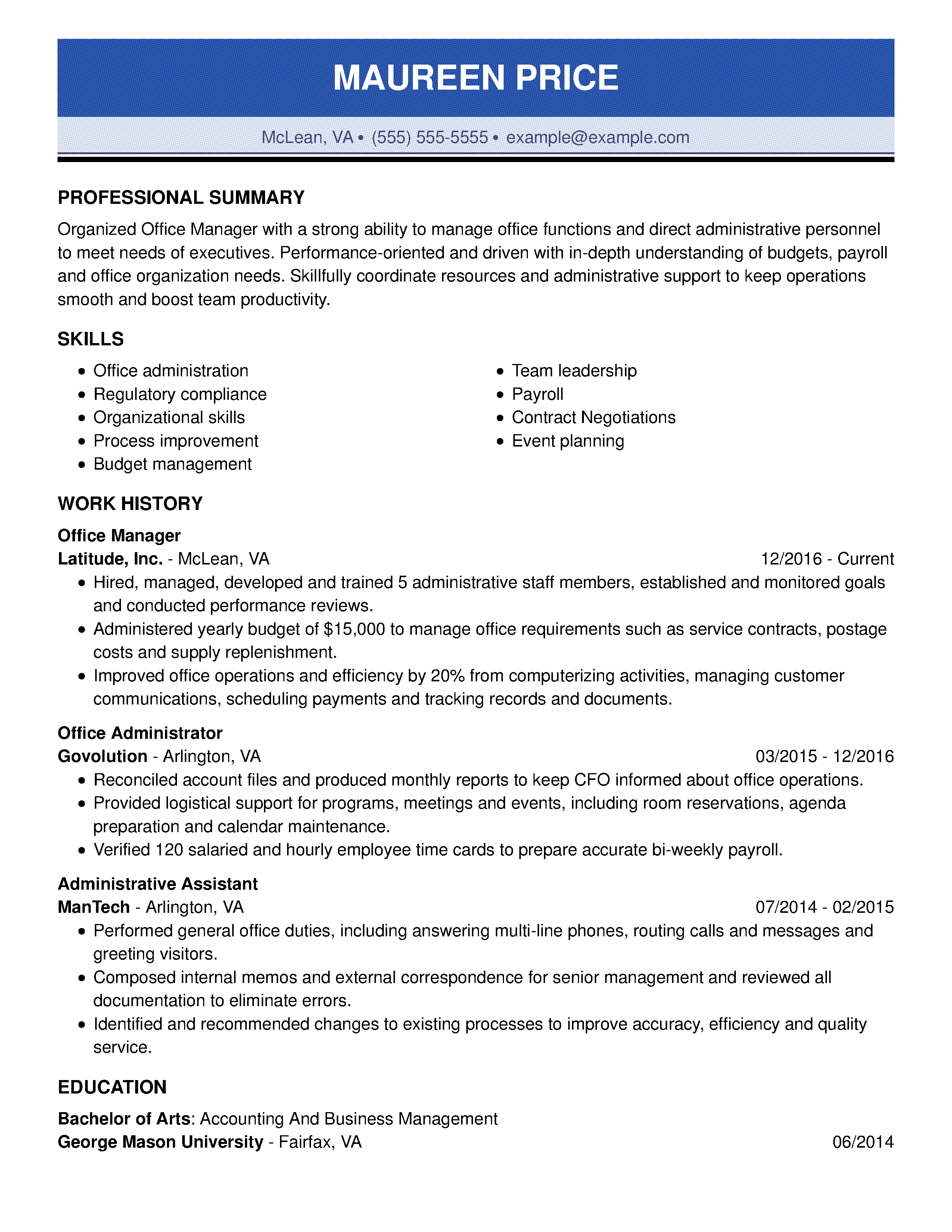 sample resume of it manager