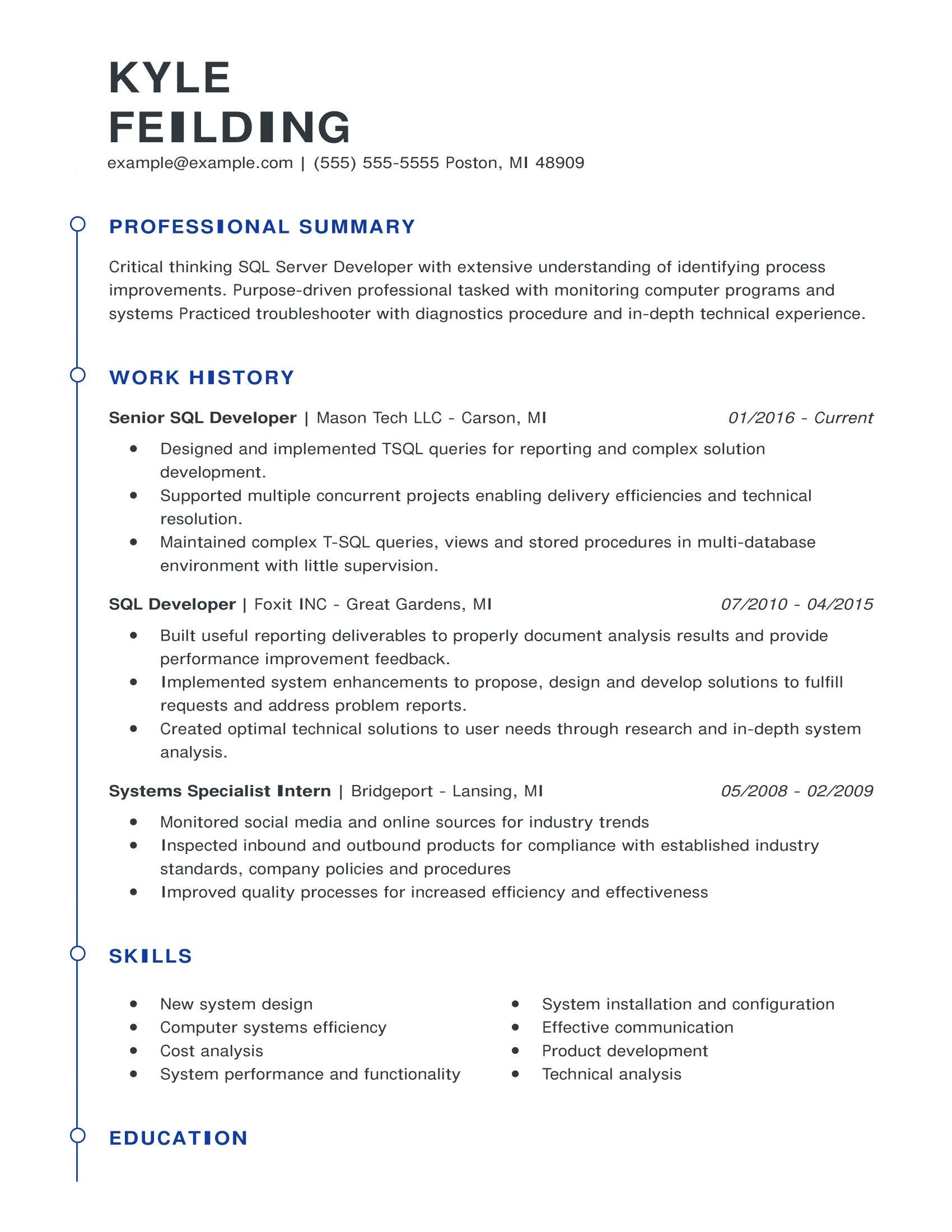 sql projects to put on resume