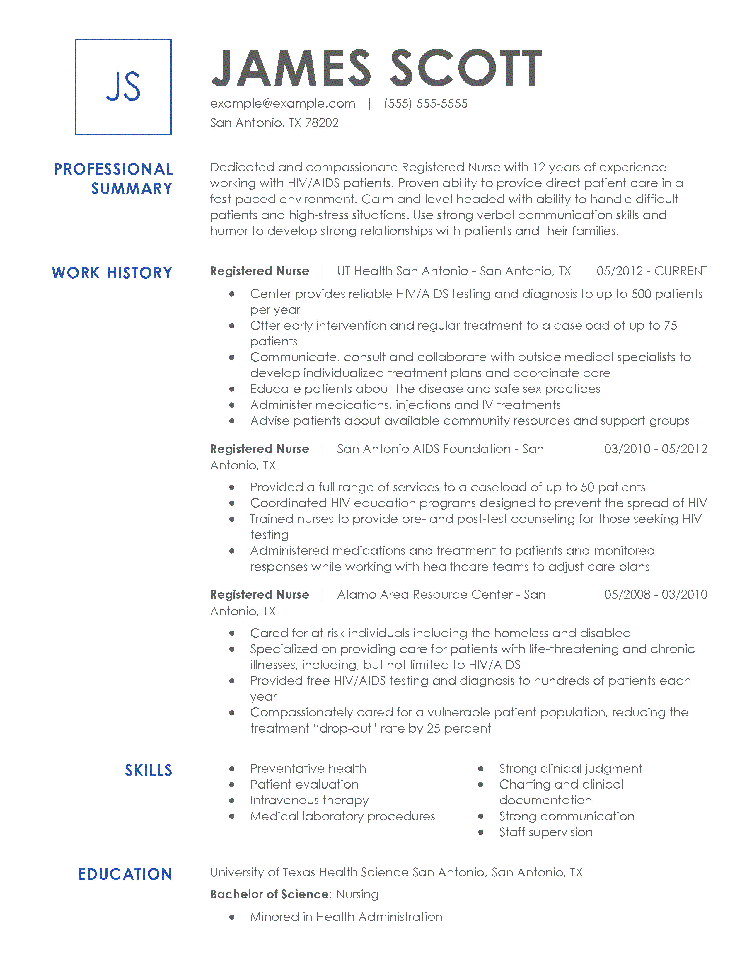 resume summary examples for nurse