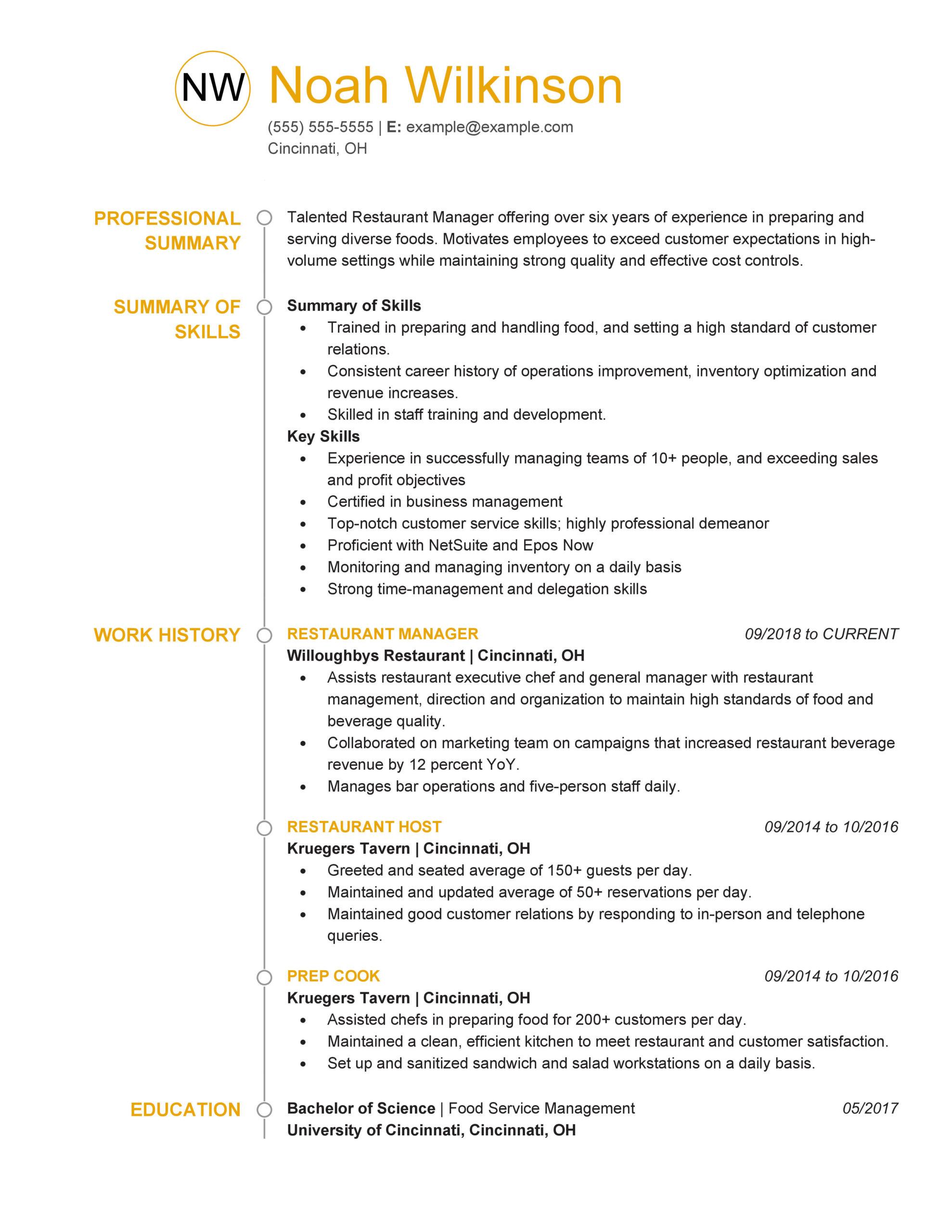 Best Culinary Resume Examples for 8  MyPerfectResume