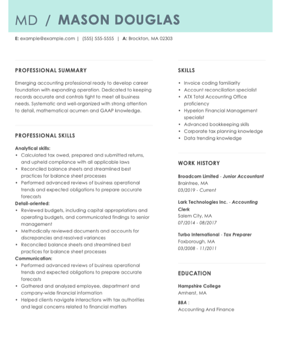 functional domain name in resume