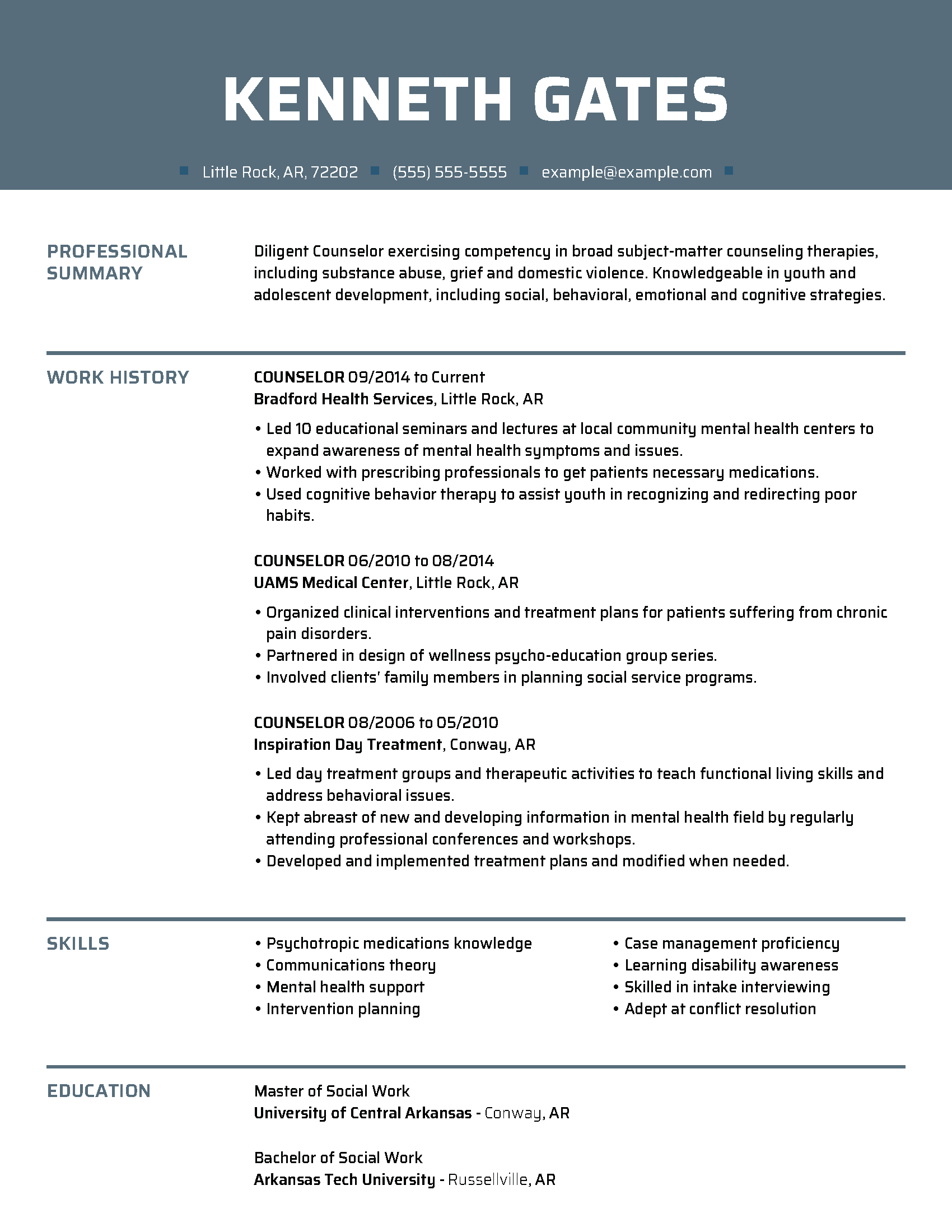 Counselor Best Resume Examples For 2021 Myperfectresume