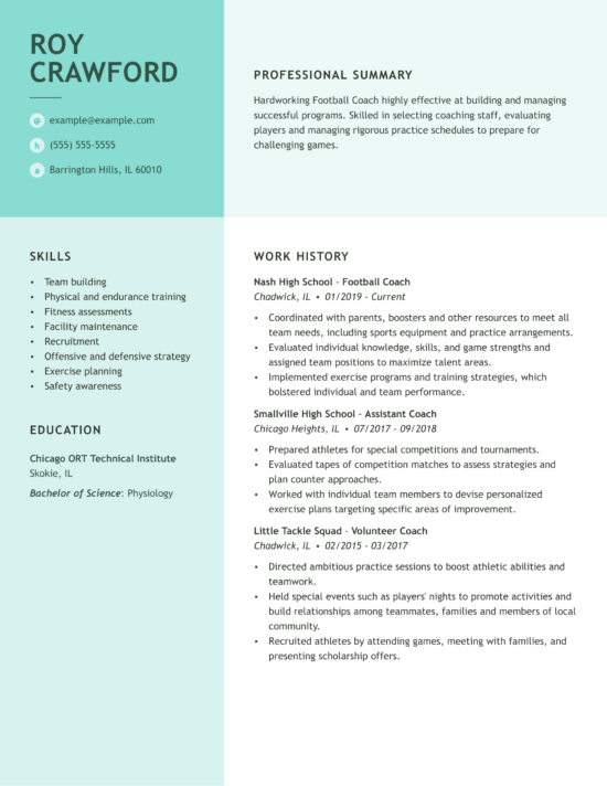 Football Coach Best Resume Examples for 2021 | MyPerfectResume